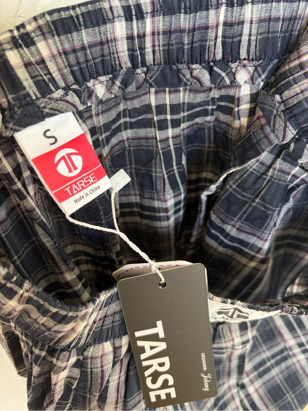 Tarse Plaid Barrel Leg Harem Pants - Picture 5 of 5